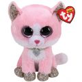 Ty Beanie Boos Fiona gosedjur medium - rosa och vit katt med glittertassar 23 cm