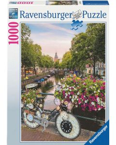 Ravensburger puslespill 1000 brikker - Sykkel Amsterdam i våren 10217596