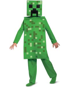 Minecraft Classic kostyme Small - 4-6 år - Creeper Jumpsuit med maske 11437L-15L