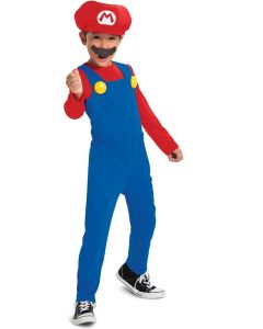 Nintendo Super Mario kostyme Medium - 7-8 år - Mario heldrakt med hatt 115799K-15L