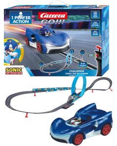 Carrera GO!!! Challenger Sonic en-bils bilbane med tidtaker - konkurrer mot deg selv 20068001