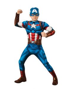 Avengers Captain America deluxe kostyme - 3-5 år - small - heldrakt og maske 301004S