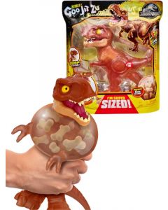 Goo Jit Zu Supagoo Jurassic World actionfigur - T-rex dinosaur med fyll - elastisk