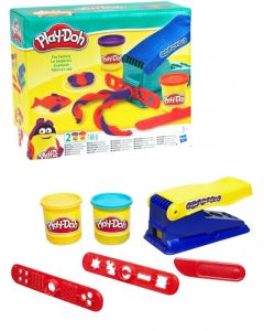 Play Doh Basic Fun Factory lekesett med 2 bokser leire, former og verktøy B5554
