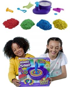 Kinetic Sand Swirl N' Surprise lekesett med 4 farger sand og sandvirvler - 907 g 6063931