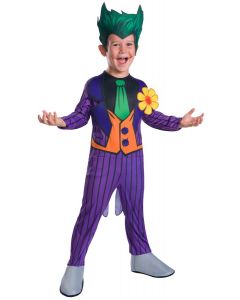 Batman The Joker kostyme - medium - 8-10 år - heldrakt med skoovertrekk og hodeplagg 630884M