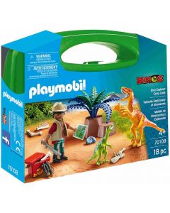 Playmobil Dinos utforsker lekesett i koffert 70108