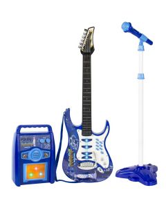 Elektrisk gitar med mikrofon og forsterker med MP3-tilkobling - blå 749-HK-8010D-B