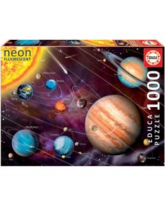 Educa Puslespill 1000 brikker - Solar system, Neon - solsystemet 80-14461