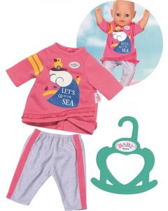 BABY born Little Casual Outfit - rosa genser og bukse i myk bomull til dukke 36 cm 831892