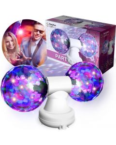 PartyFun Lights Disco-lys med 2 LED-lamper - hvit 86143