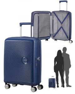 American Tourister Soundbox Spinner -  koffert 55 cm - blå 88472-1552