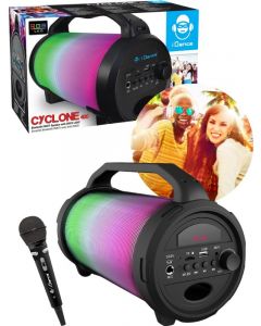 iDance Cyclone 400 trådløs bluetooth karaoke-høyttaler med LED og en mikrofon CYCLONE-400(BK)