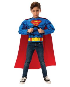 Superman deluxe kostyme overdel med kappe - onesize G31683