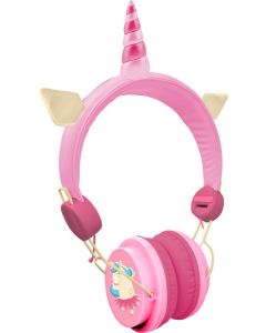 Happy Day trådløse bluetooth hodetelefoner til barn - rosa med enhjørning KL11339