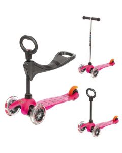 Micro Mini 3in1 rosa - sparkesykkel med 3 hjul MM0085