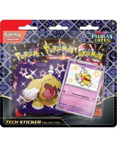 Pokemon TCG: Scarlet and Violet 4.5 Paldean Fates Tech Sticker Blister Greavard - 3 boosterpakker og klistremerke POK85613