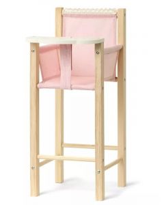 Skrållan dukkestol i tre og rosa stoff - dukketilbehør til dukke opp til 45 cm 131008