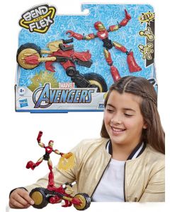 Avengers F0244 - Iron Man - fleksibel figur og kjøretøy 