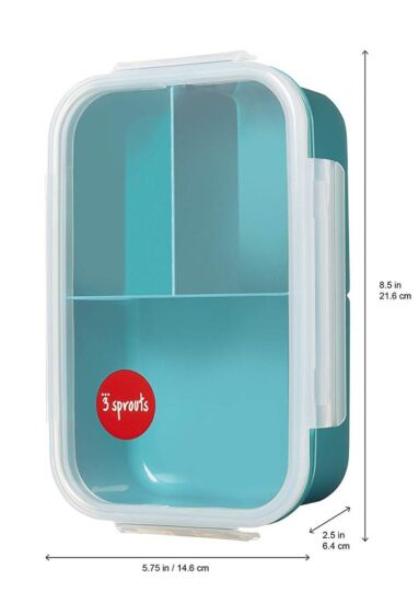 3 Sprouts matboks med 3 rom - 24x14 cm - bjørn