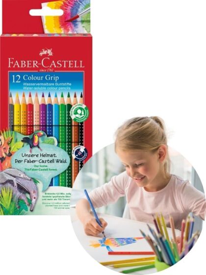 Faber-Castell fargeblyanter med ergonomisk form - 12 farger