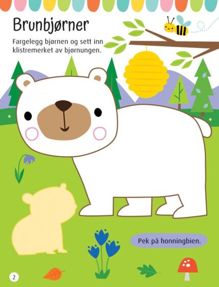 Dyr i skogen aktivitetsbok med store klistremerker - perfekt for små hender