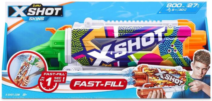 Zuru X-shot Skins Fast-Fill Pump Action Ripple vattenpistol med 800 ml tank
