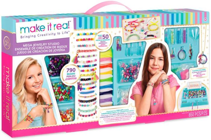 Make it Real Jewelry Studio med sorteringsbrettog perler til over 50 unike armbånd