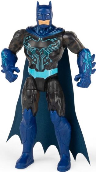 Batman actionfigur 10 cm - Bat-Tech Batman i svart och blå dräkt - med 3 överraskningar
