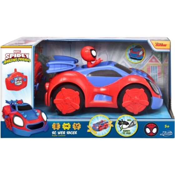 Spidey and His Amazing Friends RC Web Racer radiostyrd bil med ljus och fjärrkontroll