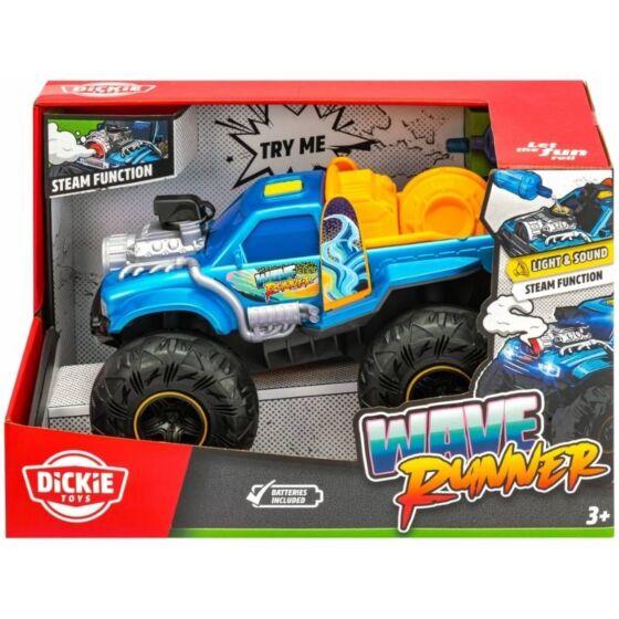 Dickie Toys Wave Runner monstertruck med rök, ljus och ljud - 25 cm