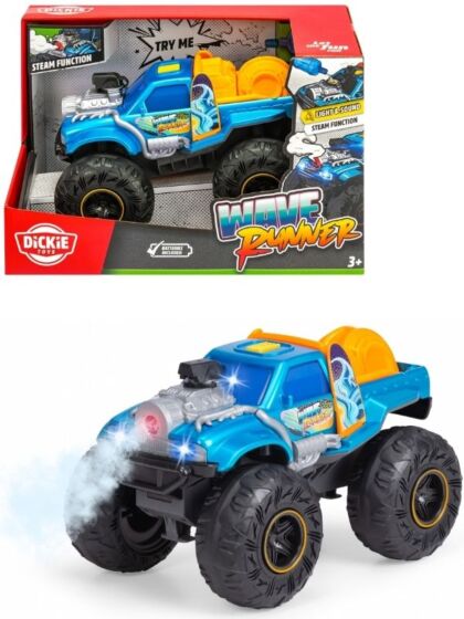 Dickie Toys Wave Runner monstertruck med rök, ljus och ljud - 25 cm