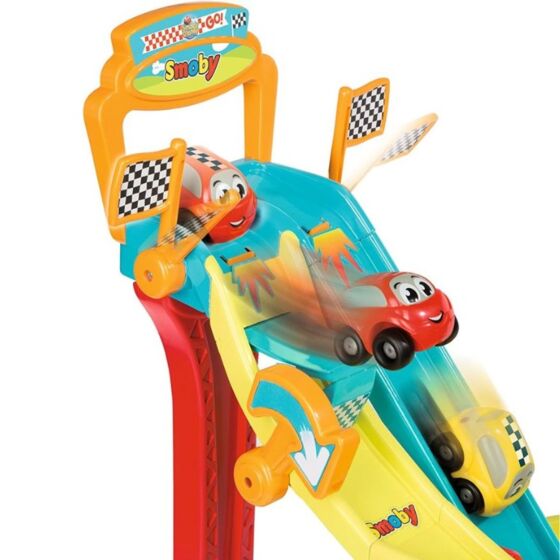 ABC Jump N Fun bilbane med 2 biler - 72 cm