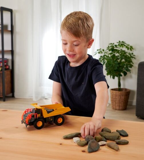 Majorette Volvo dumper lastebil med lys og lyd - 20 cm lang