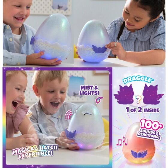 Hatchimals Alive Secret Hatch Draggle nalle med ljud och reaktioner