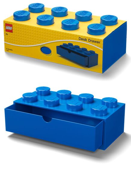 LEGO Storage Desk Drawer 8 Brick - opbevaring med 1 skuffe - 32 x 16 cm - Bright blue