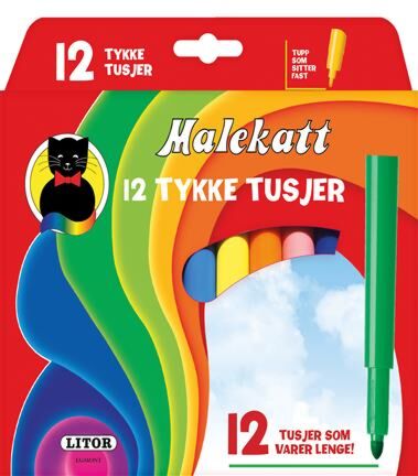 Malekatt 12 tykke tuscher