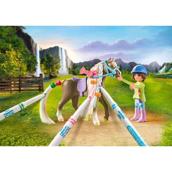 Playmobil Horses of Waterfall: Kreativt hestesett med vaskbare tusjer