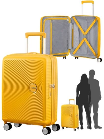 American Tourister Soundbox Spinner - expanderbar resväska 77 cm - gul