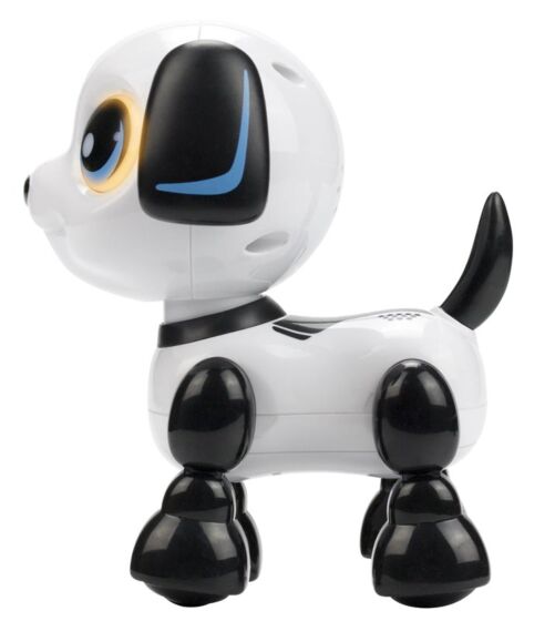 Silverlit Robo Heads Up svart og hvit robothund - med bevegelse og lyd - 12 cm