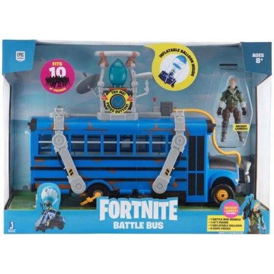 Fortnite Battle Bus leksakset med figur och ljusfunktion