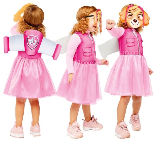 PAW Patrol Skye maskeraddräkt 3-4 år - 104 cm - klänning med vingar och mask