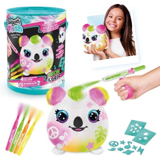 Airbrush Plush Neon Squish Pals – gosedjur att färglägga