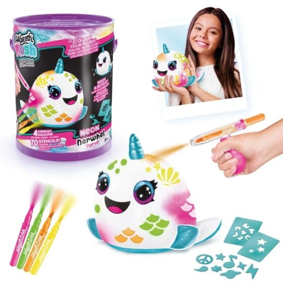 Airbrush Plush Neon Squish Pals – gosedjur att färglägga