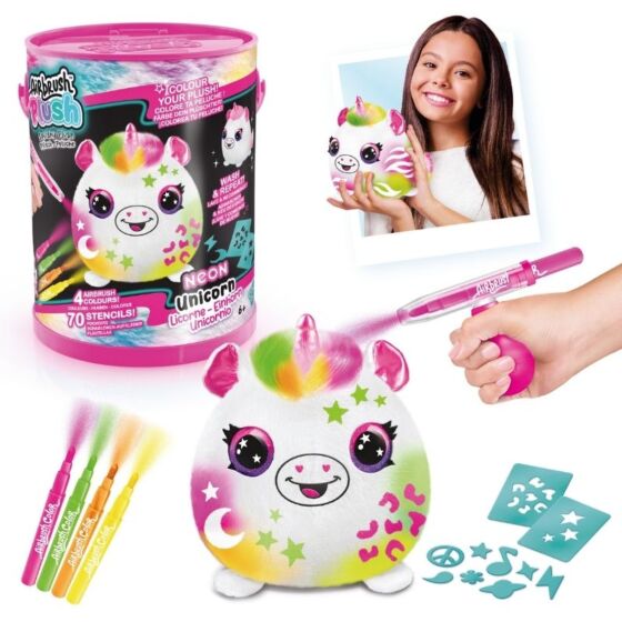 Airbrush Plush Neon Squish Pals – gosedjur att färglägga