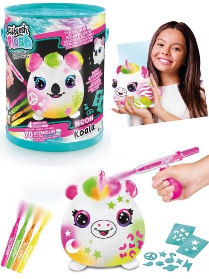 Airbrush Plush Neon Squish Pals – gosedjur att färglägga