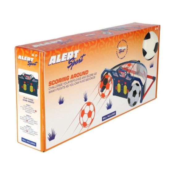 Alert elektroniskt fotbollsspel med ljus och poängräknare
