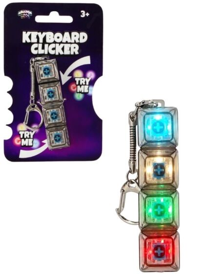 Amazing Cool Keyboard Clicker nyckelring med ljus