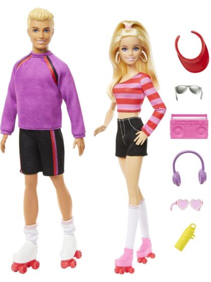 Barbie og Ken i rulleskøjte outfits - 2 dukker og 6 tilbehør