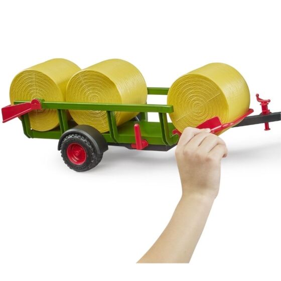 Bruder rundballevagn med 3 rundbollar - 02204